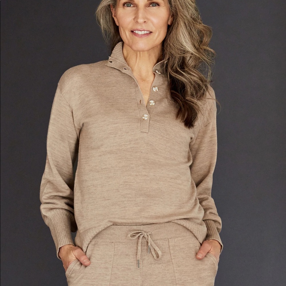 Ecru Henley sweater